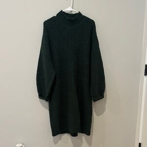 Old Navy Dark Green Knit Sweater Dress